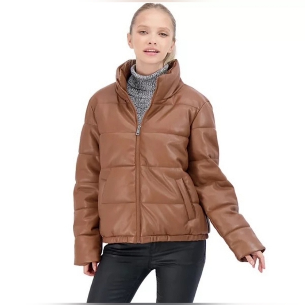 Sebby Women's Faux Leather Puffer Jacket, Puffy Coat - S.E.B. By SEBBY 2XL - Picture 13 of 13